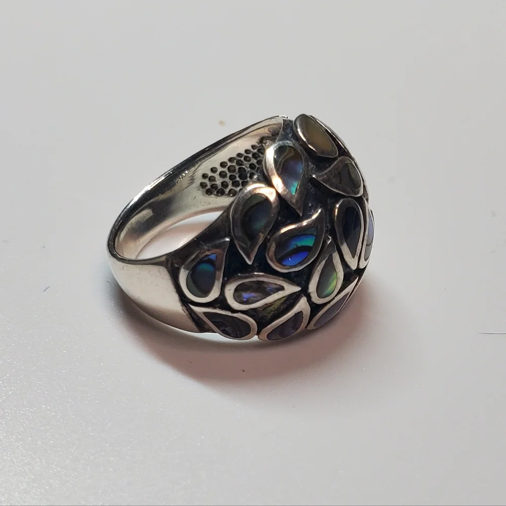CPT Abalone Inlay Sterling Silver Dome Ring Size7